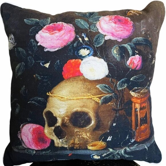 NWT World Market Halloween Skull Pillow - Picture 1 of 3